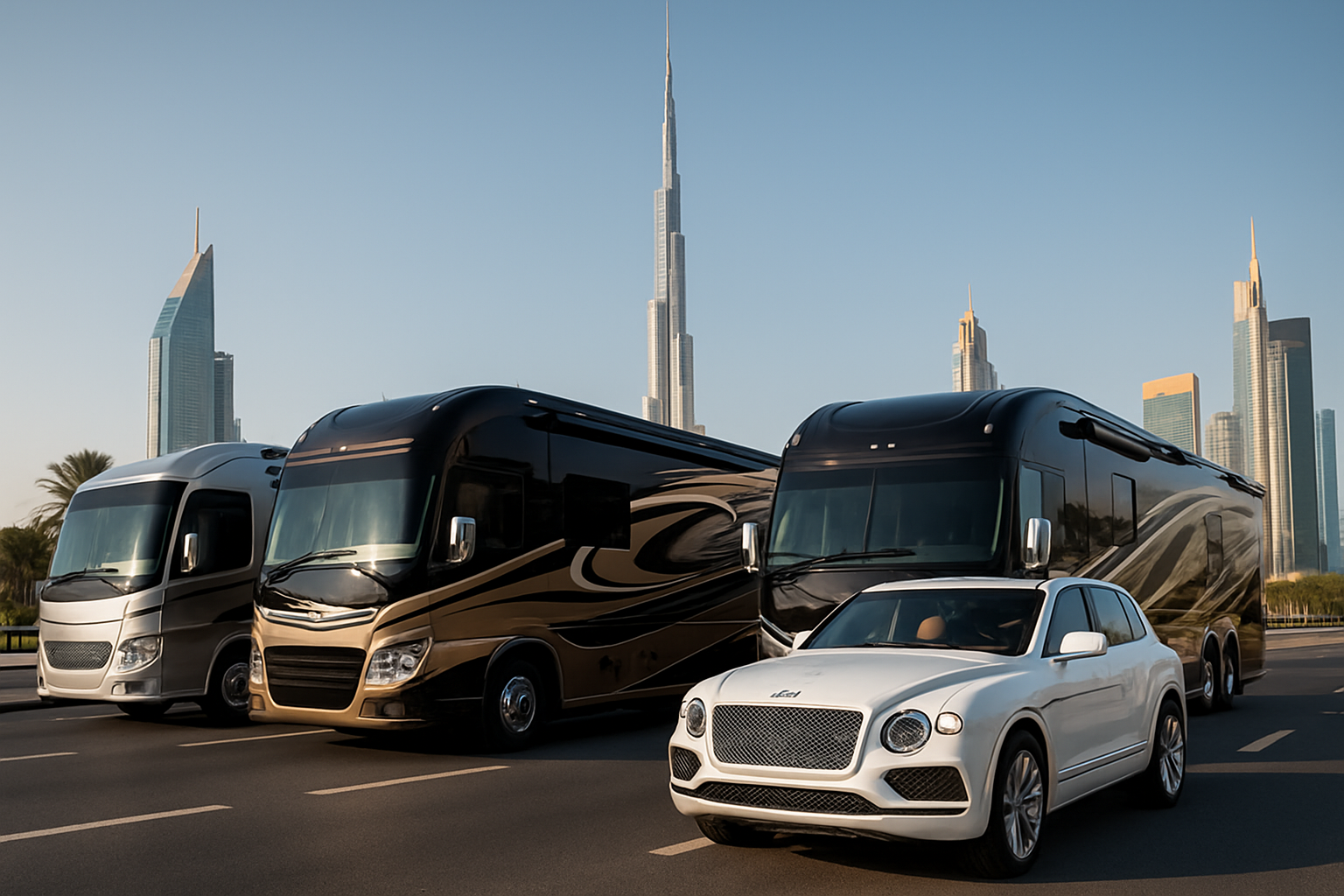 Luxury road travel vehicles in Dubai